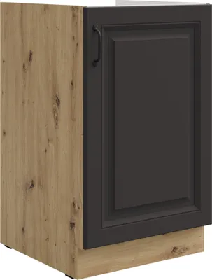 Produktbild von Spülenschrank 50 cm Stilo Grau + Eiche Artisan Küchenzeile Küchenblock Küche