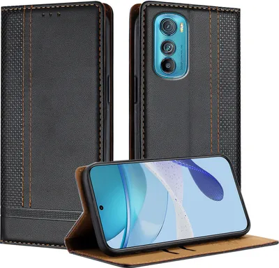 Obrázek produktu pro Pouzdro pro Motorola Edge 30 kožené flipové pouzdro s funkcí stojánku černé