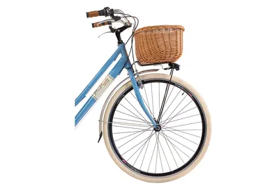 Produktbild von Via Veneto by Canellini Fahrrad Citybike Frau Aluminium mit Korb und Tasche - Blau 46