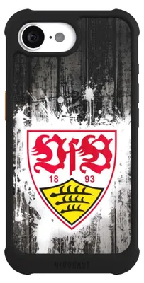Produktbild von NIVOCASE Hülle für Apple iPhone 16e  Stoßfeste Handyhülle NIVOmax Case Schwarz Bundesliga Offizielles Lizenzprodukt VfB Stuttgart