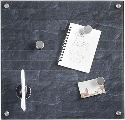 Produktbild von Zeller Memoboard "Stonewall", Glas, anthrazit, 40 x 40 cm