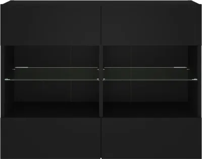 Produktbild von vidaXL TV-Wandschrank mit LED-Leuchten Schwarz 78,5x30x60,5 cm