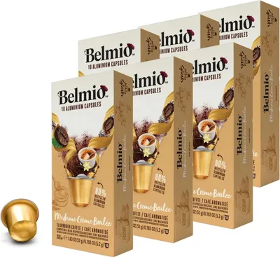 Productafbeelding van Belmio Madame Crème Brûlée, 60 koffiekapsules voor Nespresso – gourmetkoffie met vanille- en karamelaroma, 60 aluminium capsules, romig en zoet