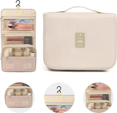 Produktbild von Kulturbeutel Hängend, Reise Organizer, Kosmetiktasche, Groß, Handlich, Wasserdicht, Nass & Trocken getrennt, Praktisch für Reisen
