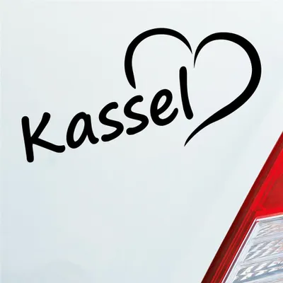 Produktbild von Auto Aufkleber Kassel Herz Stadt City Liebe Love Heimat 16,5x8 cm Schwarz Matt Sticker Heckscheibenaufkleber