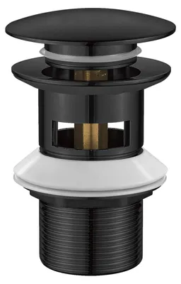 Produktbild von Ibergrif M20502B Pop-Up Ablaufgarnitur mit Überlauf, Schwarz, 41–50 mm