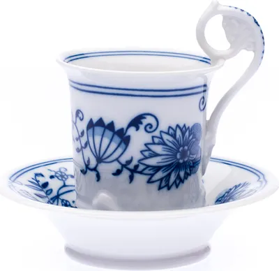 Produktbild von Meißen, Kaffeetasse mit Untertasse, Zwiebelglasur, Leander, 200 ml