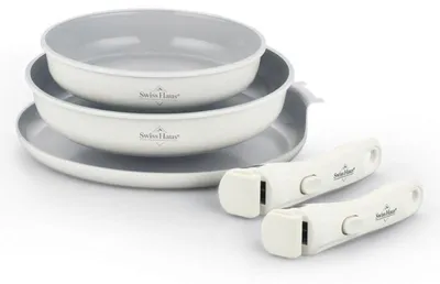 Image de Batterie de Cuisine 5 Pièces Crème tous feux dont induction Lake Geneva Collection Swiss Haus SH-GCFP5LC