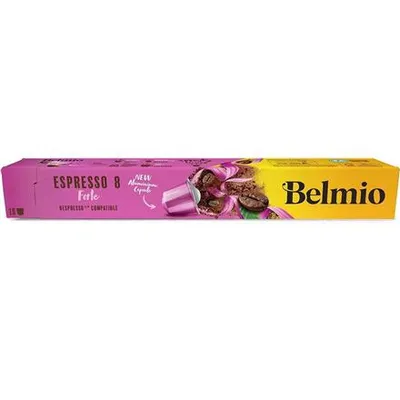 Produktbild von Belmio Espresso Fortissimo 60 Kaffeekapseln für Nespresso – Extra intensiv & kräftig, Intensität 10, 60 Stück Aluminium Kapseln, dunkle Röstung