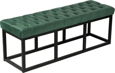 Zdjęcie produktu dla Ozdobna ławka - aksamitna sofa - komfort i stabilność | Kolor: zielony | Rozmiar: 120 cm