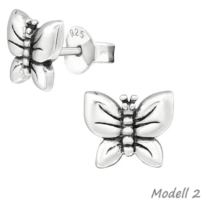 Produktbild von Schmetterling Ohrstecker: 925 Silber Ohrringe für Damen und Mädchen Modell 2