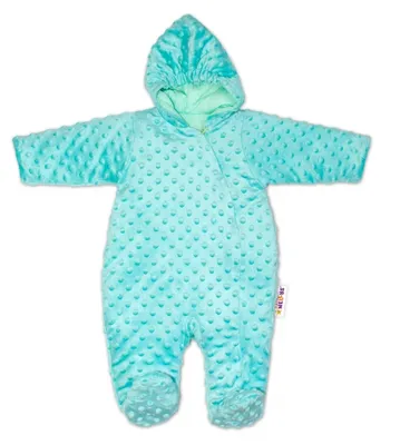 Obrázek produktu pro Baby Nellys Kombinézka/overálek Minky, zateplená - mátová, vel. 74