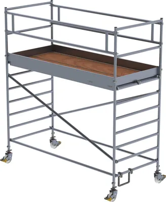 Produktbild von Günzburger Steigtechnik Rollgerüst 1,35 x 3 m mit Doppel-Plattform Plattformhöhe 2,35 m - 175235
