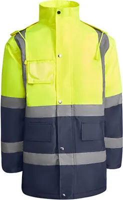 Produktbild von Roly Workwear HV9320 | Jacket Merak Arbeitsjacke - Farbe: Navy Blue 55/Fluor Yellow 221 - Größe: M