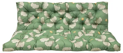 Image de Coussins pour balancelle - Coussins d'assise et de dossier - Imperméables - Rembourrage en fibres creuses 7D - Amovibles et lavables - 100 x 100 cm - Motifs de feuilles de ginkgo