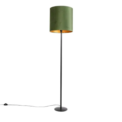 Produktbild von Botanische Stehlampe Schwarz mit Grünem Schirm 40 cm Simplo