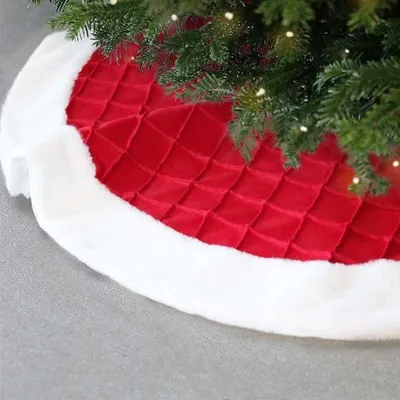Produktbild von Unique Living - Weihnachtsbaumrock Kleeblatt - 90x90cm - Rot