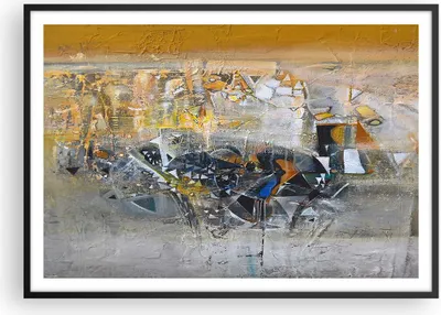 Produktbild von Gerahmtes Poster - Schwarzer Rahmen - Abstraktion modern - 100x70 cm - Wand Bild - Wanddeko - Wandbilder - Kunstposter - Wandposter - Bilderrahmen - Bilder - Kunstdruck - Wandbild - P2BAA100x70-4001