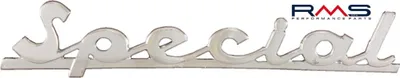 Image de Lot de 4 badges spéciaux RMS, dimensions 132 x 27 mm, compatibles avec le Vespa Special 50