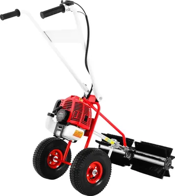 Produktbild von Benzin-Kehrmaschine - Handgeführter Walzenbesen - 43 cm³ 1,27 kW - 2-Takt, luftgekühlt, 1-Zylinder - Seilzugstart - Rot