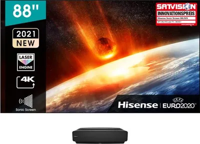 Produktbild von HISENSE LaserTV 224 cm UHD T2CS SmartTV BT USBrec DLP SonicScr HDR sw 88L5VG
