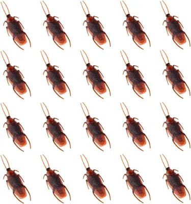 Imagen del producto de Cucarachas de plástico realistas (conjunto de 20) - Ideales para bromas de Halloween, decoración de fiestas y bromas para adultos