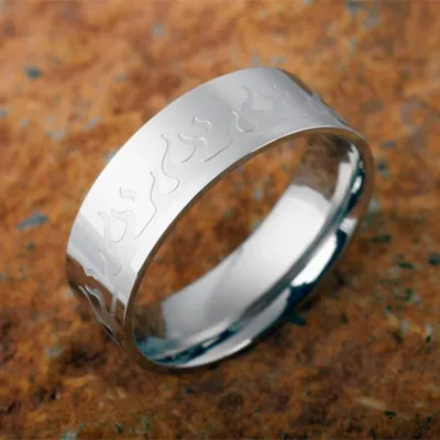 Produktbild von Edelstahl Ring mit Flammen 66 (21.0 mm Ø)