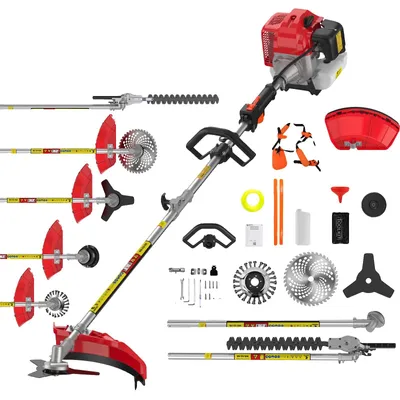 Immagine prodotto di Tagliaerba, utensile da giardino versatile 5-in-1, motore potente da 52cc, 5 funzioni in 1