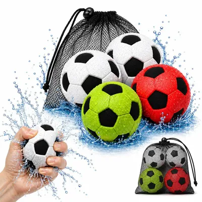 Produktbild von Wiederverwendbare Wasserbälle 4er Set, wiederverwendbare Fußball-Wasserbälle, Sommer Strand- und Poolspielzeug, für Kinder 4–12 Jahre und Erwachsene