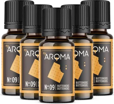 Produktbild von myAROMA Flavour Drops Butterkeks 5x10ml – zuckerfrei, kalorienfrei & vegan, ohne künstliche Farbstoffe