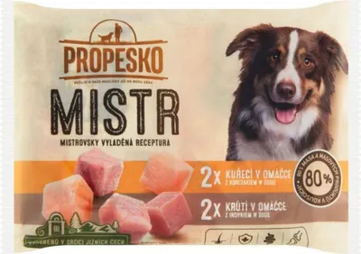 Obrázek produktu pro Mistr Pes Kapsa 4X85G Kuřecí, Krůtí