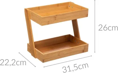 Zdjęcie produktu dla Organizer kuchenny z bambusa, 2 poziomy