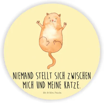 Produktbild von Mr. & Mrs. Panda magnet Katze Umarmen - Gelb Pastell - Geschenk, pinnwand, für kühlschrank, Familie, magnettafel, Liebe, Katzen, Kühlschrankmagnet, Cats