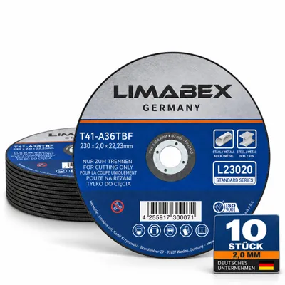 Produktbild von Trennscheiben 230 x 2.0 mm Metall Stahl Edelstahl INOX Rohre Profile Träger Bleche Stangen 10 Stück