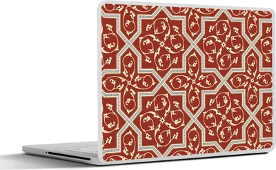 Produktbild von MuchoWow® Laptop Aufkleber Sticker Cover Muster - Rot - Sterne 36.5x27.5 cm - Laptop-Sticker