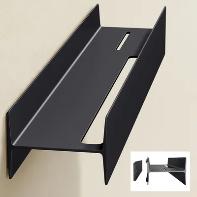 Produktbild von doporro Duschablage ohne Bohren mit Schrauben, 60 cm Badezimmer Organizer und Duschregal, Wandregal aus Aluminiumlegierung, Matt schwarz Reglo-03