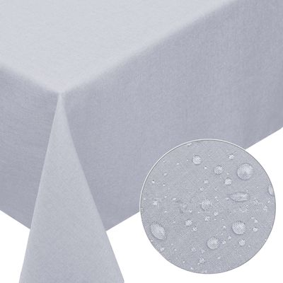 Melody® Premium Tischdecke Leinen-Optik abwaschbar mit Fleckschutz 130x160cm eckig hellgrau