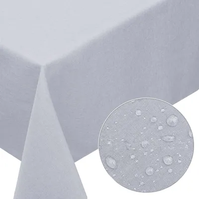 Produktbild von Melody® Premium Tischdecke Leinen-Optik abwaschbar mit Fleckschutz 130x260cm eckig hellgrau