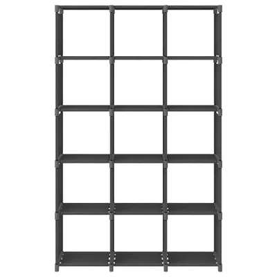 Zdjęcie produktu dla vidaXL Półka sześcienna 15 przegródek szara 103x30x175,5 cm tkanina