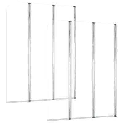 Image de Enclos de bain 2 pcs 104x130 cm Verre trempé Transparent