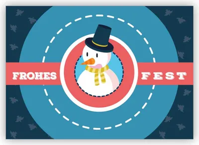 Produktbild von 4x Lustige Weihnachtskarte mit Schneemann als Zielscheibe: Frohes Fest