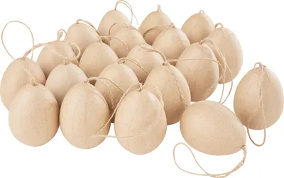 Produktbild von VBS XXL Pappmaché-Eier, 4,5 x 6 cm, 20 Stück