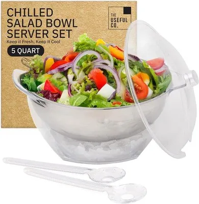 Produktbild von Famanu Salatschüssel 4,5 Liter mit Deckel - Transparent