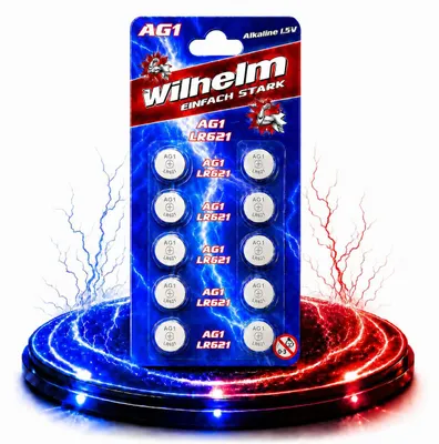 Produktbild von 10 x Wilhelm AG1 LR60 - L 621 - 164 - GP64A Qualitätsbatterien 1,5 V Alkaline