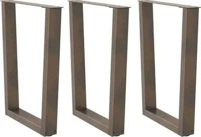 Image de Pieds de table à manger en forme de V 3 pièces Acier naturel 70 x (72-73,3) cm