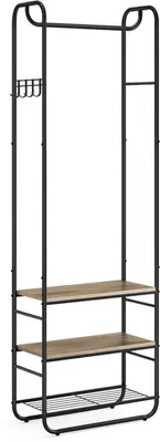 Produktbild von Unyqoos® Kleiderschrank und Kleiderregal mit Schuhregalen für Schlafzimmer oder Flur im skandinavischen Stil