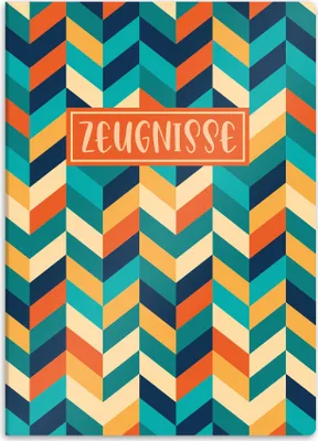 Produktbild von itenga Zeugnismappe A4 Kunststoff Sichtbuch Motiv Streifen bunt