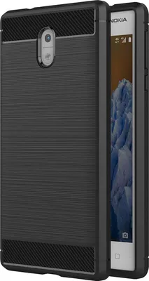 Produktbild von Conie Silikon Schutzhülle für Nokia 3 Tasche Case Cover Bumper TPU Carbon Look Hülle in Schwarz