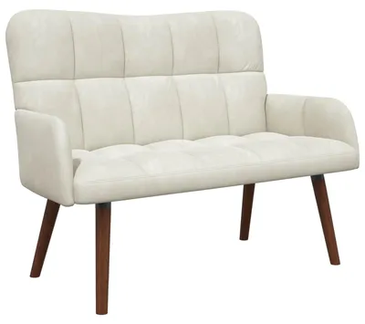 Obrázok produktu pre vidaXL Dvojmiestna pohovka, krémová, 115 x 61 x 87 cm, zamat (V)