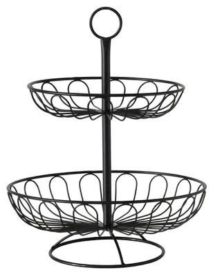Produktbild von Etagere QUINCY schwarz aus Metall H35cm Drahtetagere Metalletagere modern